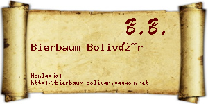 Bierbaum Bolivár névjegykártya